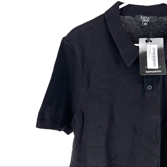 Boohooman Short Sleeve Knitted Polo - Picture 3 of 6